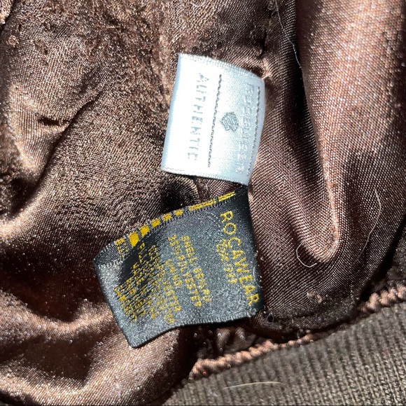 RARE Brown Leather Rocawear Bomber Jacket - Picture 7 of 8